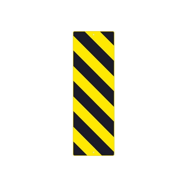 NMC Traffic Sign, Left Stripe Yellow Object Marker Sign, 12in X 36in, Yellow